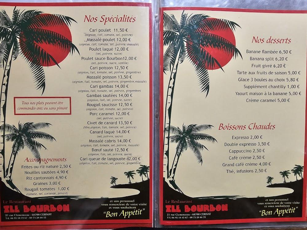 île Bourbon - Menu Image 3
